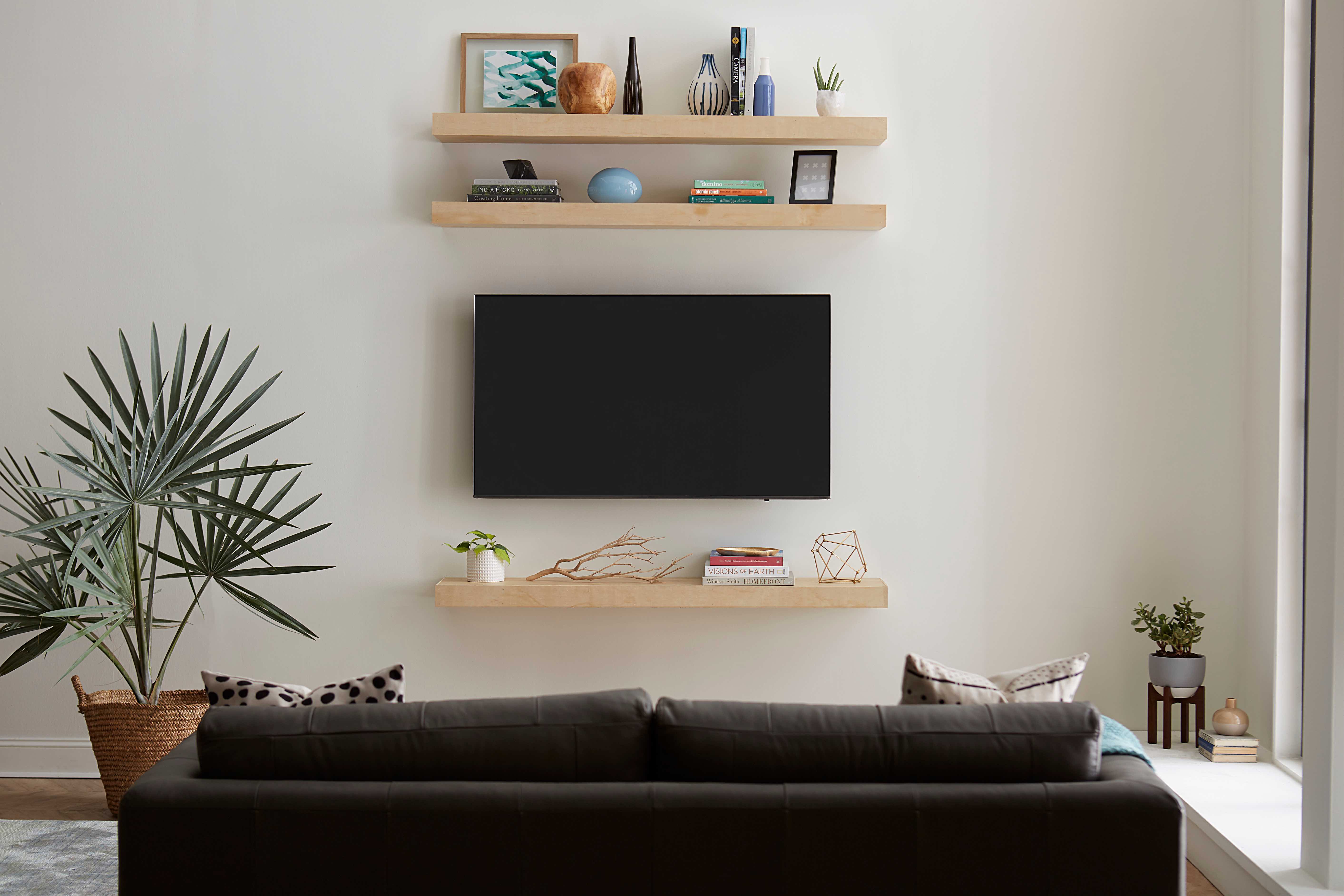 Floating Shelves Around TV