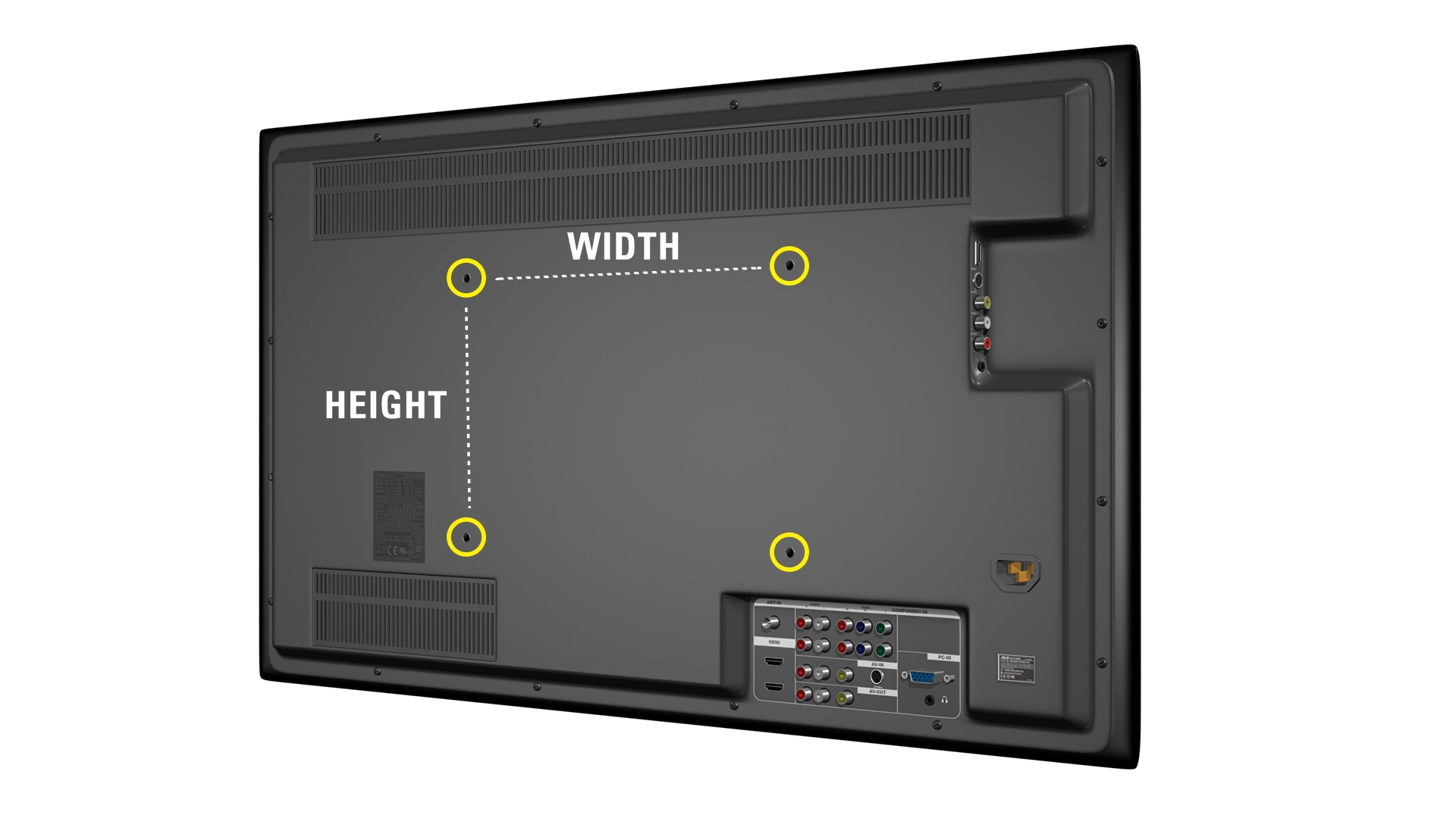 How to find TV VESA pattern 